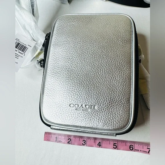 Coach Stanton Crossbody Silver Metallic Men's Bags NWT - Picture 6 of 15
